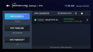 IPTV Smarters PRo EPG